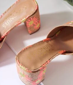 Matisse Pink Daisy Cork Mule Heels 8 Matisse Pink Daisy Cork Mule Heels -Pleaser Clothing Store pink daisy cork mule heels 978670