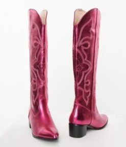 Pink Metallic Cowboy Boot -Pleaser Clothing Store pink metallic cowboy boot 647704