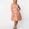 Pink Woodland Squirrel Laura Fit & Flare Dress