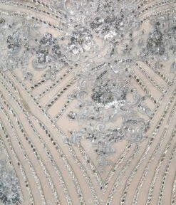 Plus Size 1930s Style Nude & Silver Deco Bridal Gown -Pleaser Clothing Store plus size 1930s style nude silver deco bridal gown 290196