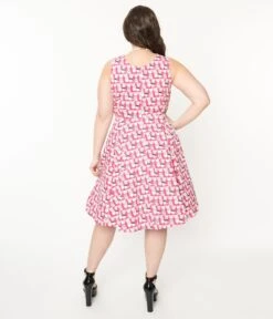 Plus Size 1950s Style Hot Pink Cat Print Sleeveless Swing Dress 5 Plus Size 1950s Style Hot Pink Cat Print Sleeveless Swing Dress -Pleaser Clothing Store plus size 1950s style hot pink cat print sleeveless swing dress 412040