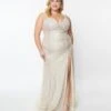 Plus Size Champagne Beaded Deco Harlow Wedding Dress