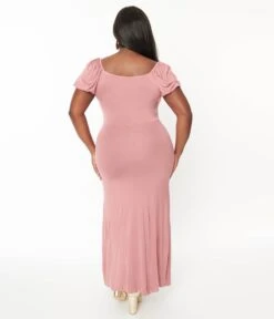 Plus Size Dusty Pink Off She Shoulder Maxi Dress -Pleaser Clothing Store plus size dusty pink off she shoulder maxi dress 539937