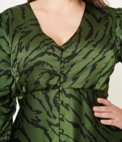 Plus Size Green Zebra Print Kira Swing Dress -Pleaser Clothing Store plus size green zebra print kira swing dress 337553