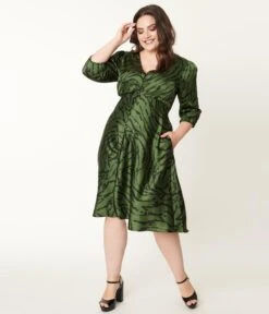 Plus Size Green Zebra Print Kira Swing Dress -Pleaser Clothing Store plus size green zebra print kira swing dress 575702