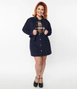 Plus Size Navy Moxy Skirt