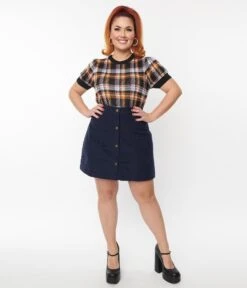 Plus Size Navy Moxy Skirt -Pleaser Clothing Store plus size navy moxy skirt 352135