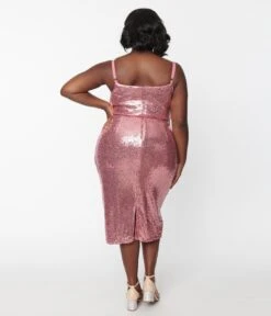 Plus Size Pink Sequin Malibu Wiggle Dress -Pleaser Clothing Store plus size pink sequin malibu wiggle dress 195507