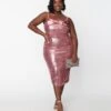 Plus Size Pink Sequin Malibu Wiggle Dress