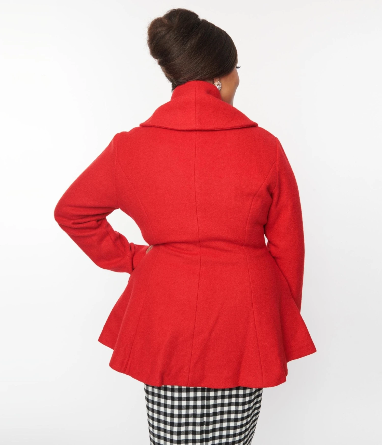 Plus Size Red Skirted Blazer 2 Plus Size Red Skirted Blazer - Image 2