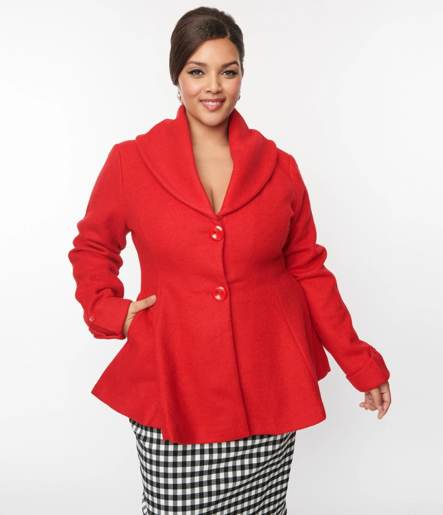 Plus Size Red Skirted Blazer 1 Plus Size Red Skirted Blazer