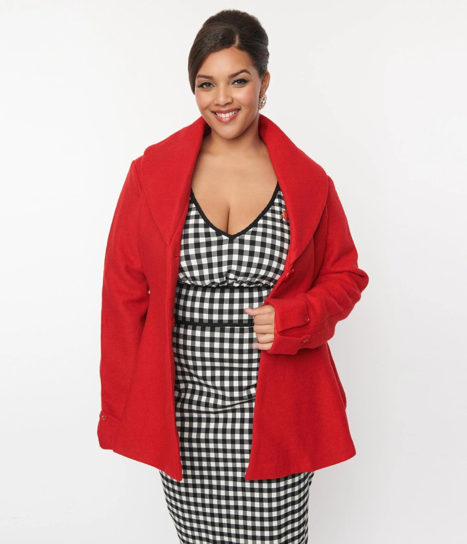 Plus Size Red Skirted Blazer 4 Plus Size Red Skirted Blazer - Image 4