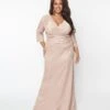 Plus Size Rose Gold Glitter Mother Of The Bride Dress