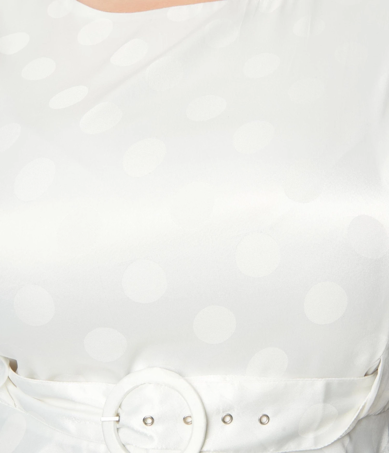 Plus Size Vintage Ivory Polka Dot Bridal Swing Dress 4 Plus Size Vintage Ivory Polka Dot Bridal Swing Dress - Image 4