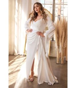 Cinderella Divine Plus Size White Portrait Satin Bridal Gown -Pleaser Clothing Store plus size white portrait satin bridal gown 266242