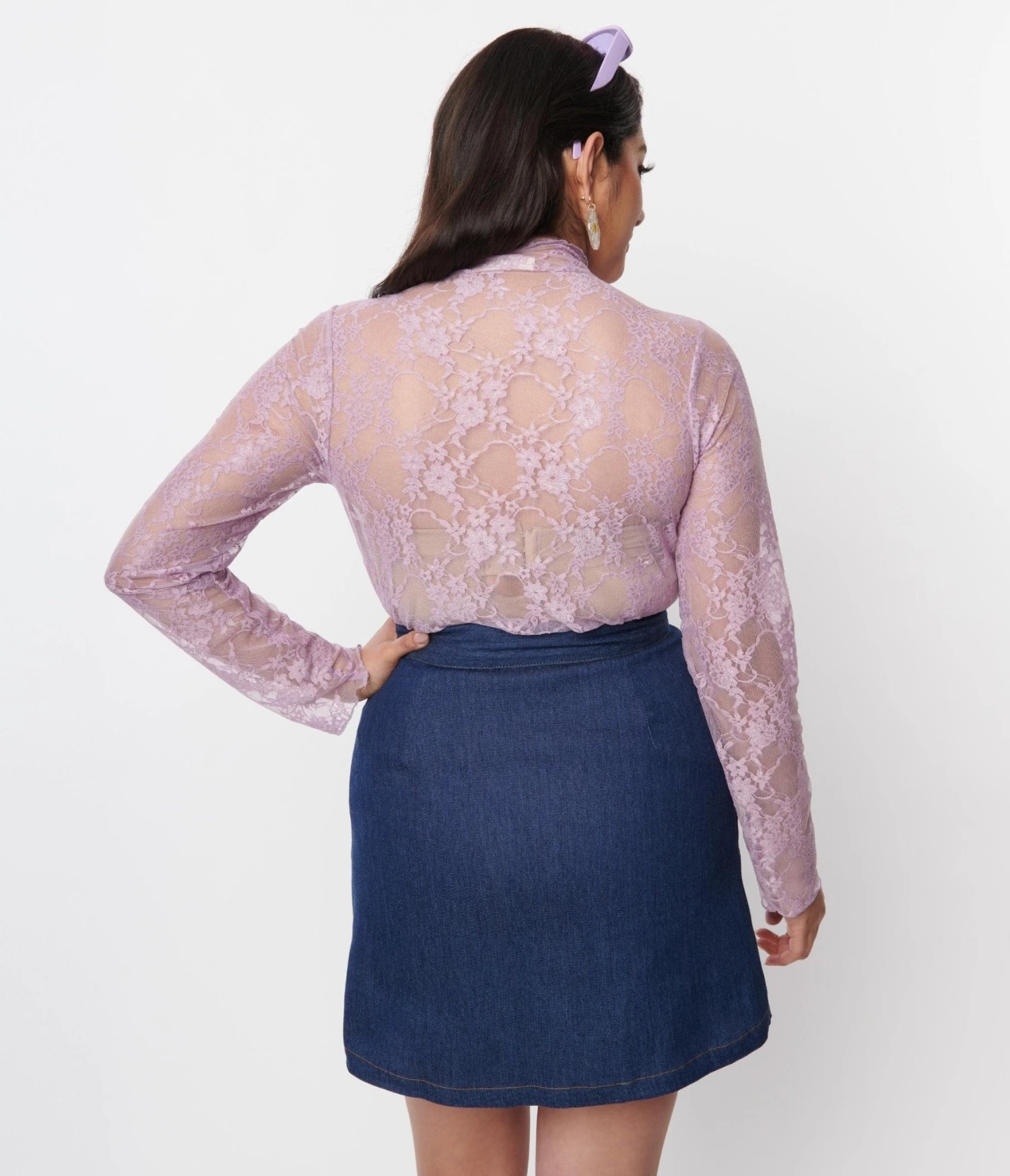 Purple Floral Lace Top 2 Purple Floral Lace Top - Image 2