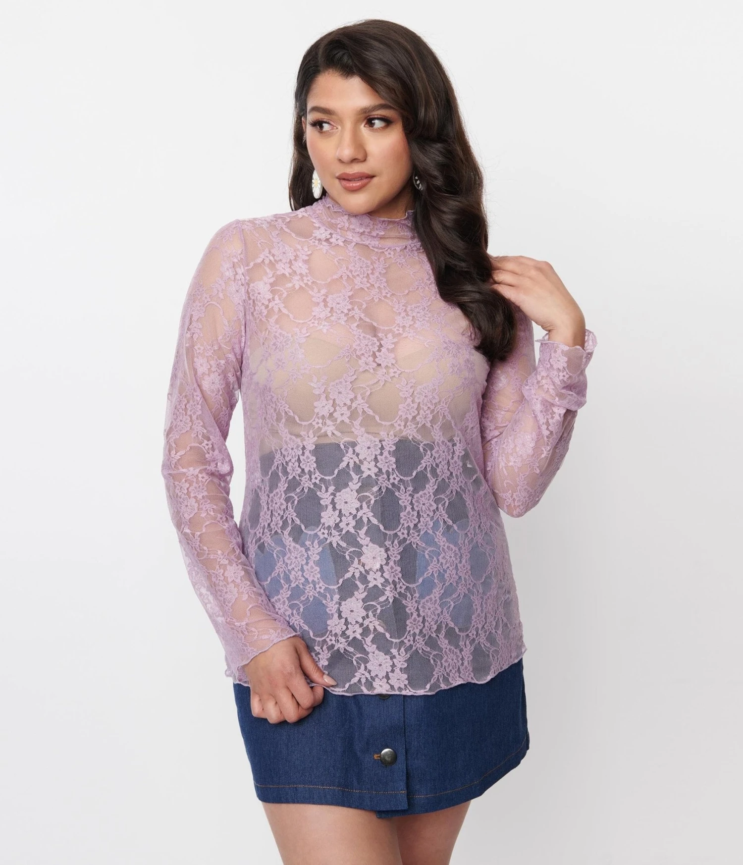 Purple Floral Lace Top 5 Purple Floral Lace Top - Image 5