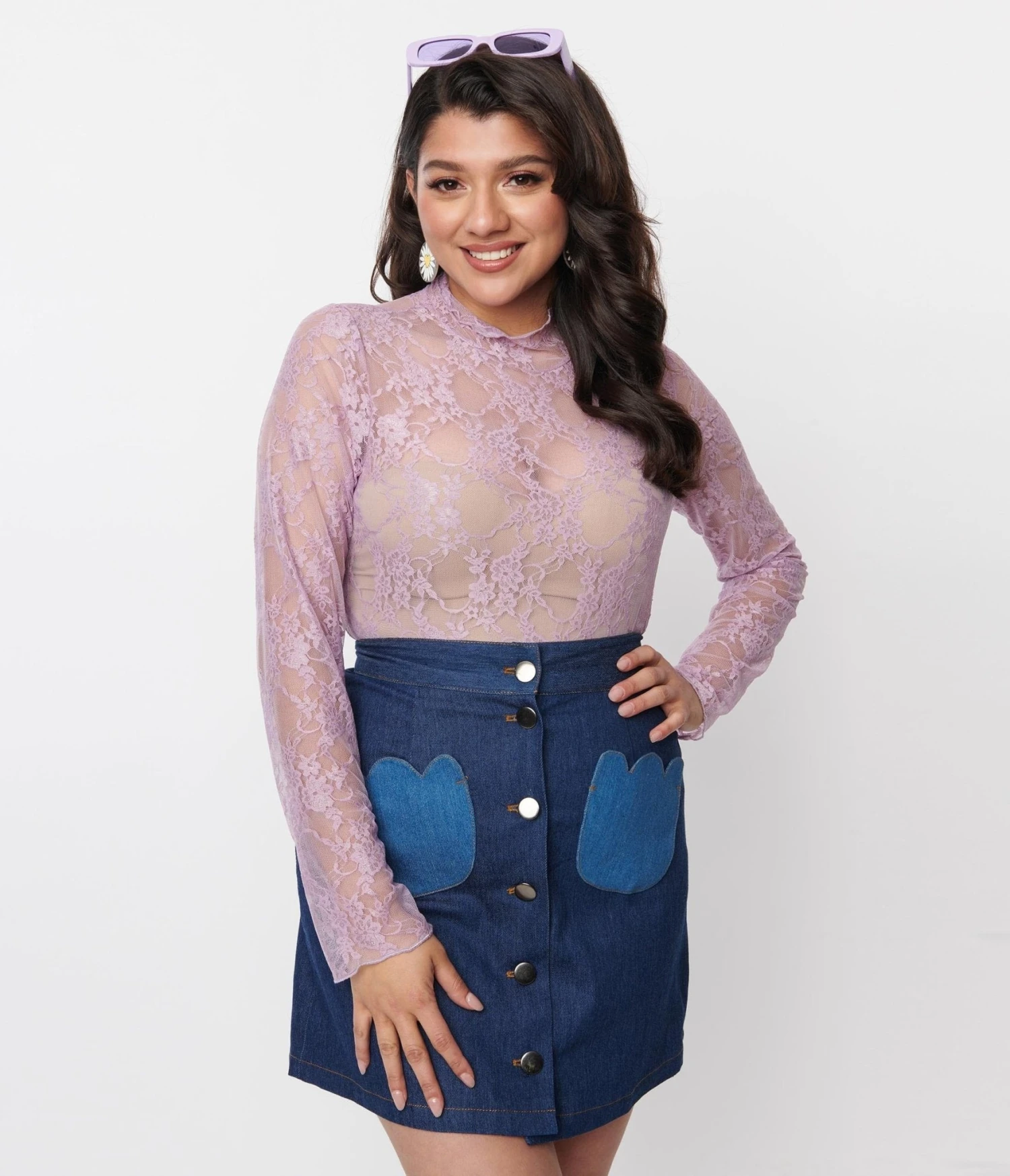 Purple Floral Lace Top 1 Purple Floral Lace Top