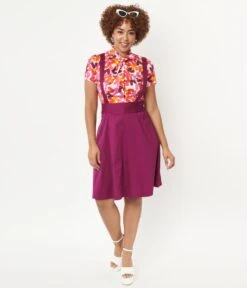 Purple Pinafore Flare Skirt -Pleaser Clothing Store purple pinafore flare skirt 589011