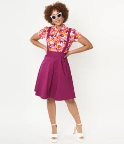 Purple Pinafore Flare Skirt -Pleaser Clothing Store purple pinafore flare skirt 707028