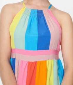 Rainbow Striped Shift Dress -Pleaser Clothing Store rainbow striped shift dress 419443
