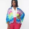 Rainbow Wavy Stripe Knit Cardigan