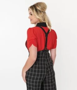 Red & Black Bow Blouse -Pleaser Clothing Store red black bow blouse 545444