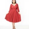 Red & Black Polka Dot Genevieve Swing Dress