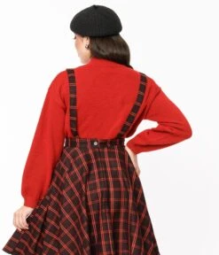 Red Christmas Sequin Mock Neck Sweater -Pleaser Clothing Store red christmas sequin mock neck sweater 196277