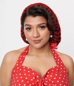 Red Crochet Hair Snood