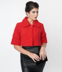 Red Crop Jacket -Pleaser Clothing Store red crop jacket 353900