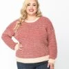 Red & Light Pink Striped Holiday Sweater