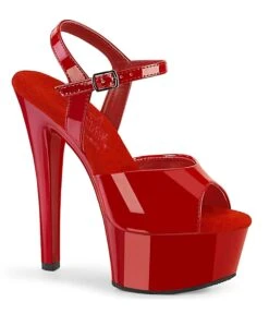 PLEASER Red Patent Comfort Platform Sandals