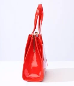 Red Patent Leatherette Handbag -Pleaser Clothing Store red patent leatherette handbag 163021