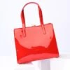 Red Patent Leatherette Handbag