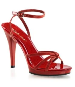 PLEASER Red Patent Leatherette Strappy Heels