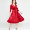 Red Velvet Lyra Fit & Flare Dress