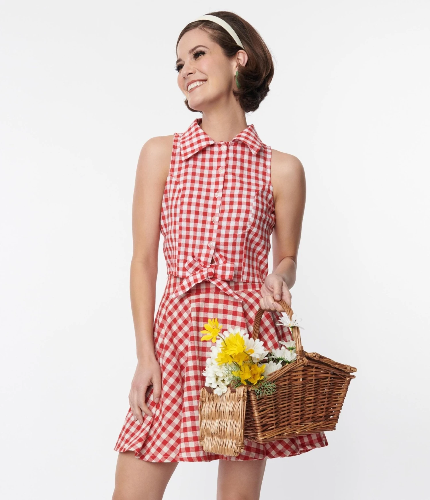 Red & White Gingham Crop Top 1 Red & White Gingham Crop Top