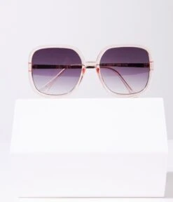 Retro Light Pink Square Sunglasses