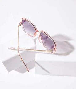 Retro Light Pink Square Sunglasses -Pleaser Clothing Store retro light pink square sunglasses 739149