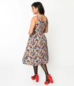 Retrolicious Black Gumball Machine Swing Dress -Pleaser Clothing Store retrolicious black gumball machine swing dress 181785