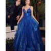 Cinderella Divine Royal Blue Glitter Sleeveless Ball Gown