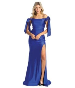 Royal Blue Off The Shoulder Prom Dress