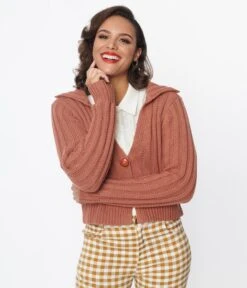 Rust Red Long Sleeve Cardigan