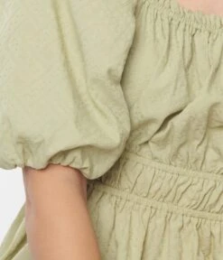 Sage Green Textured Babydoll Blouse -Pleaser Clothing Store sage green textured babydoll blouse 208197