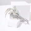 Silver & Rainbow Rhinestone Butterfly Tiara Hair Comb