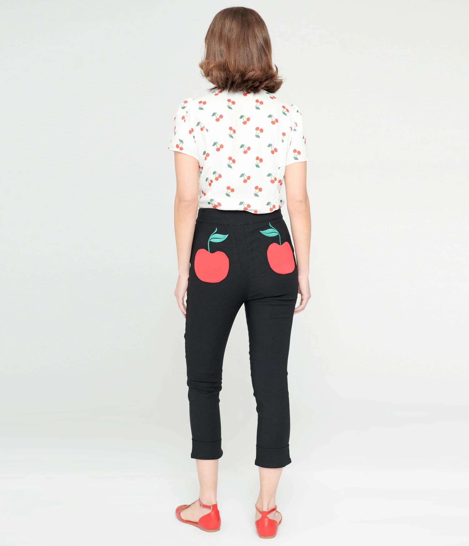 Smak Parlour Black & Cherry Pocket Smarty Pants Capri 3 Smak Parlour Black & Cherry Pocket Smarty Pants Capri - Image 3