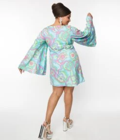 Smak Parlour Blue Flower Psychedelic Downtown Scene Mini Dress -Pleaser Clothing Store smak parlour blue flower psychedelic downtown scene mini dress 240984