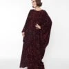 Smak Parlour Burgundy Sequin Batwing Caftan