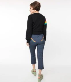 Smak Parlour Denim Bengaline & Rainbow Pocket Pintuck Capris -Pleaser Clothing Store smak parlour denim bengaline rainbow pocket pintuck capris 174720